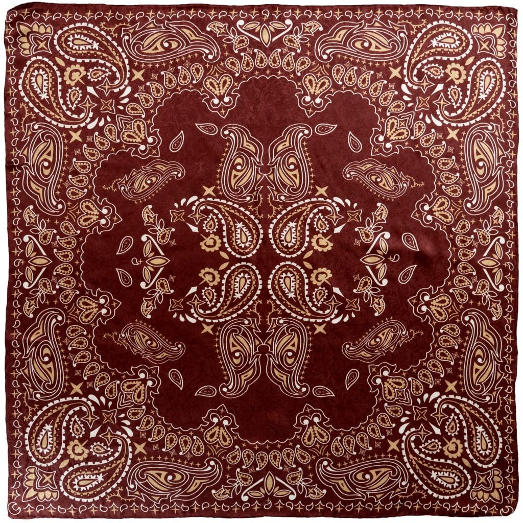 WYOMING TRADERS ACCESSORIES BURGANDY/WHITE 34.5" PAISLEY WILDRAG