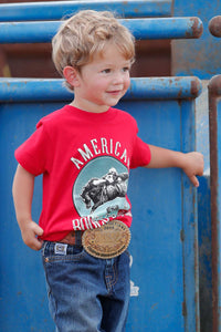 BOYS RED AMERICAN RODEO CINCH TEE