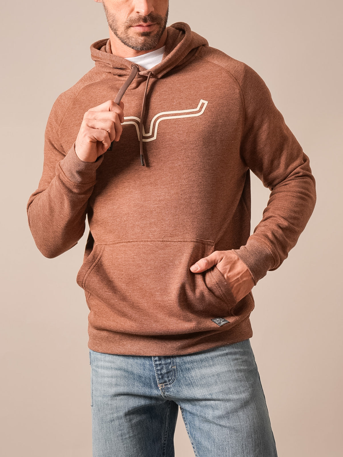 MENS DARK BROWN HEATHER OUTLIER HOODIE