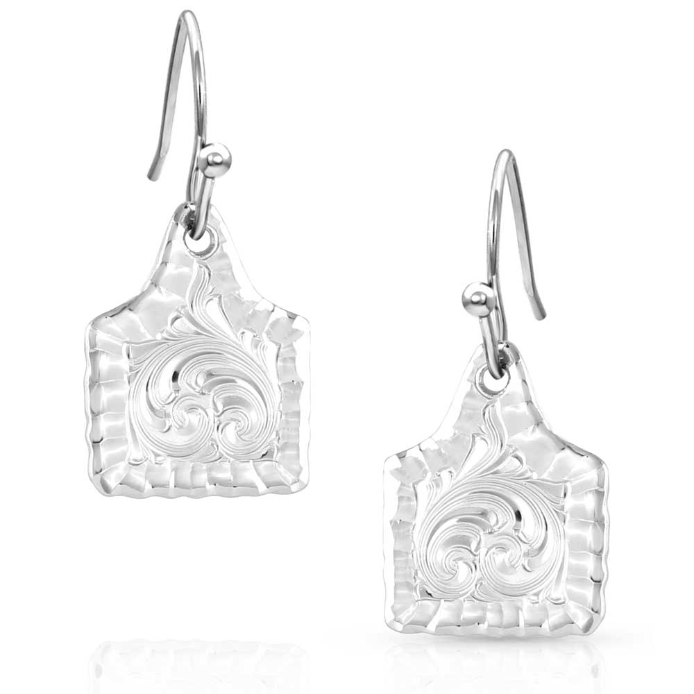 MONTANA SILVERSMITH ACCESSORIES Default Chiseled Cow Tag Earrings