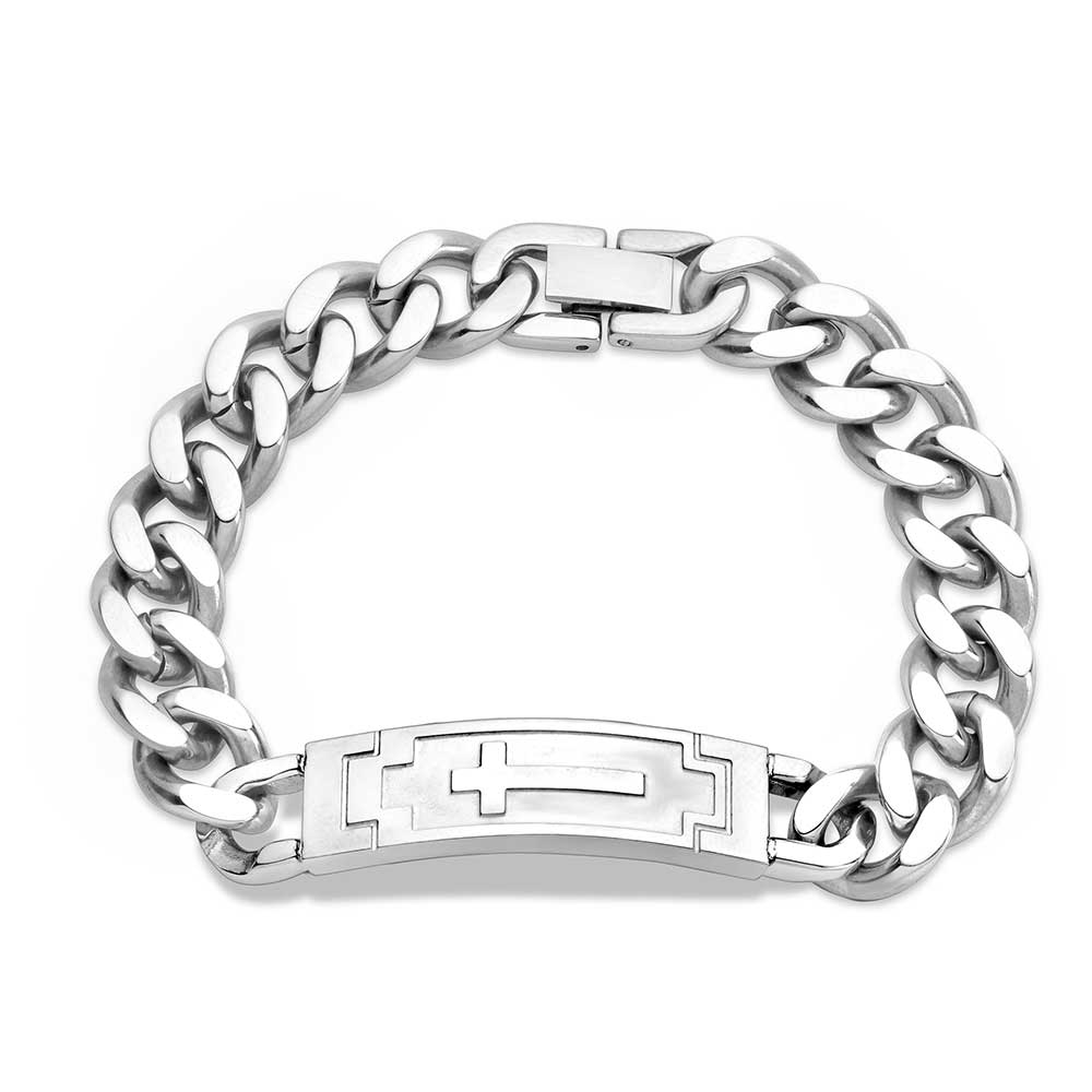 MONTANA SILVERSMITH ACCESSORIES Default DEVOTED FAITH CROSS CUBAN LINK BRACELET