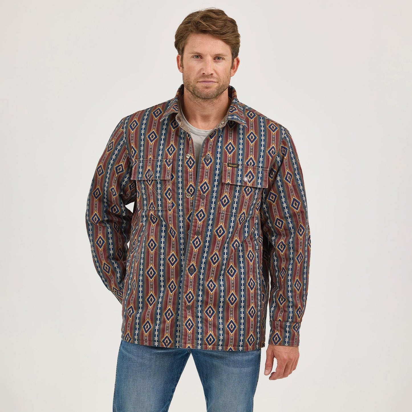 WRANGLER MENS CLOTHING MENS CHOCOLATE WRANGLER REVERSIBLE JACKET