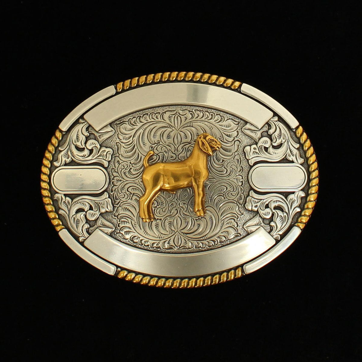 M&F WESTERN PRODUCTS ACCESSORIES SHOW GOAT OVAL BELT BUCKLE