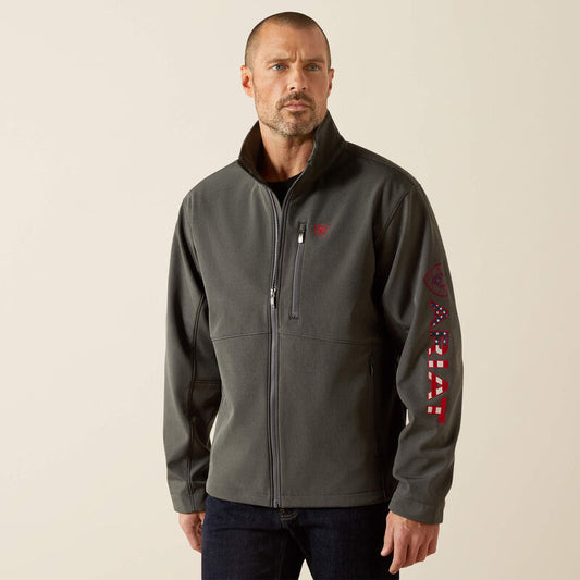 MENS CHARCOAL LOGO SOFTSHELL ARIAT JACKET