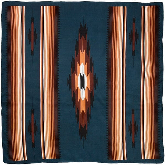 WYOMING TRADERS ACCESSORIES TEAL/TAN 20" MINI AZTEC WILDRAG -