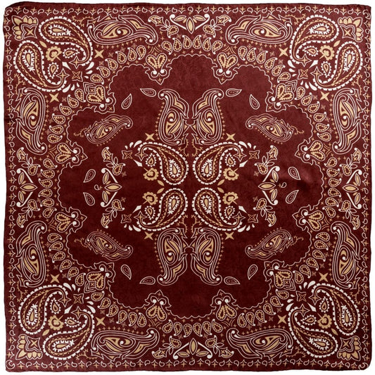 WYOMING TRADERS ACCESSORIES BURGANDY/WHITE 34.5" PAISLEY WILDRAG