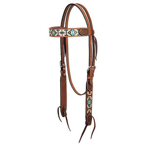 TURQUOISE AZTEC BROWBAND HEADSTALL