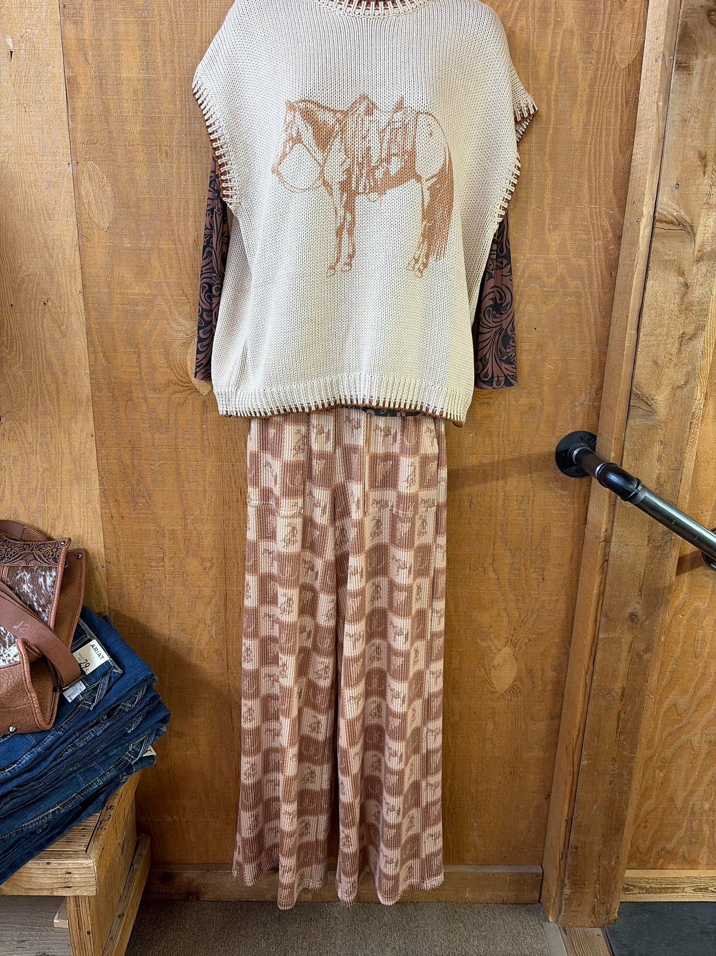 COZY COWPONY CHECK PANTS