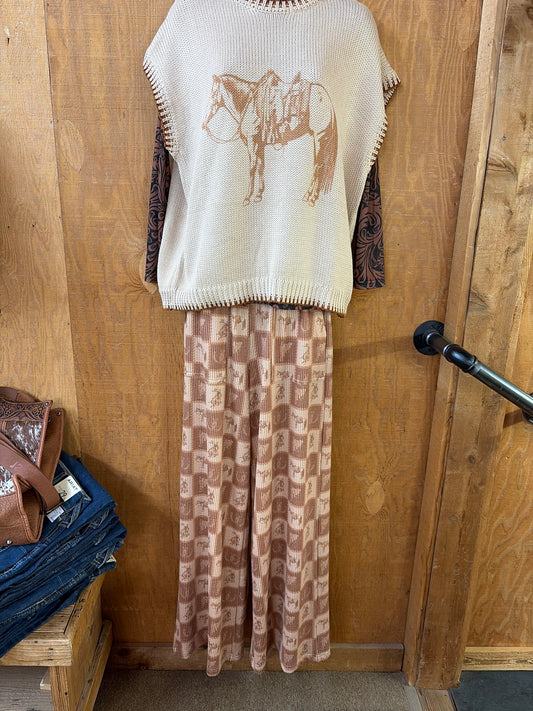 COZY COWPONY CHECK PANTS