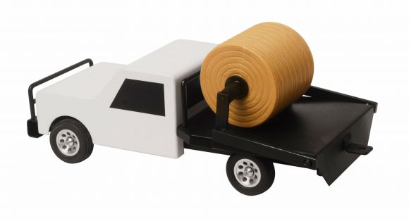 LITTLE BUSTERS TOY WHITE FEED TRUCK W/ HAY BED