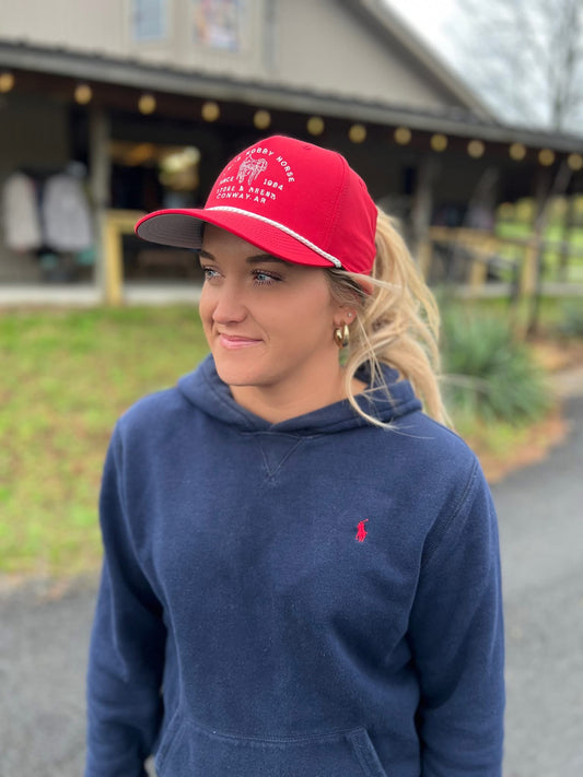 RED/WHITE JRS SADDLE LOGO CAP
