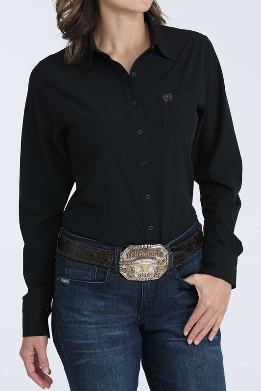 LADIES BLACK ARENAFLEX LONG SLEEVE SHIRT