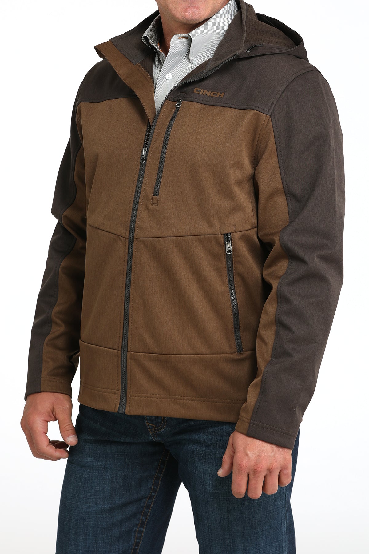 MENS BROWN CONCEALED CARRY BONDED JACKET