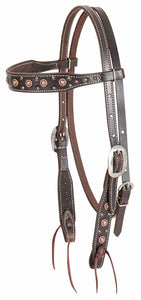 BROWBAND HEADSTALL W/ ANTIQUE DOTS
