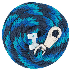 10' LEAD ROPE with BULL SNAP - Navy/Blue/Turquoise