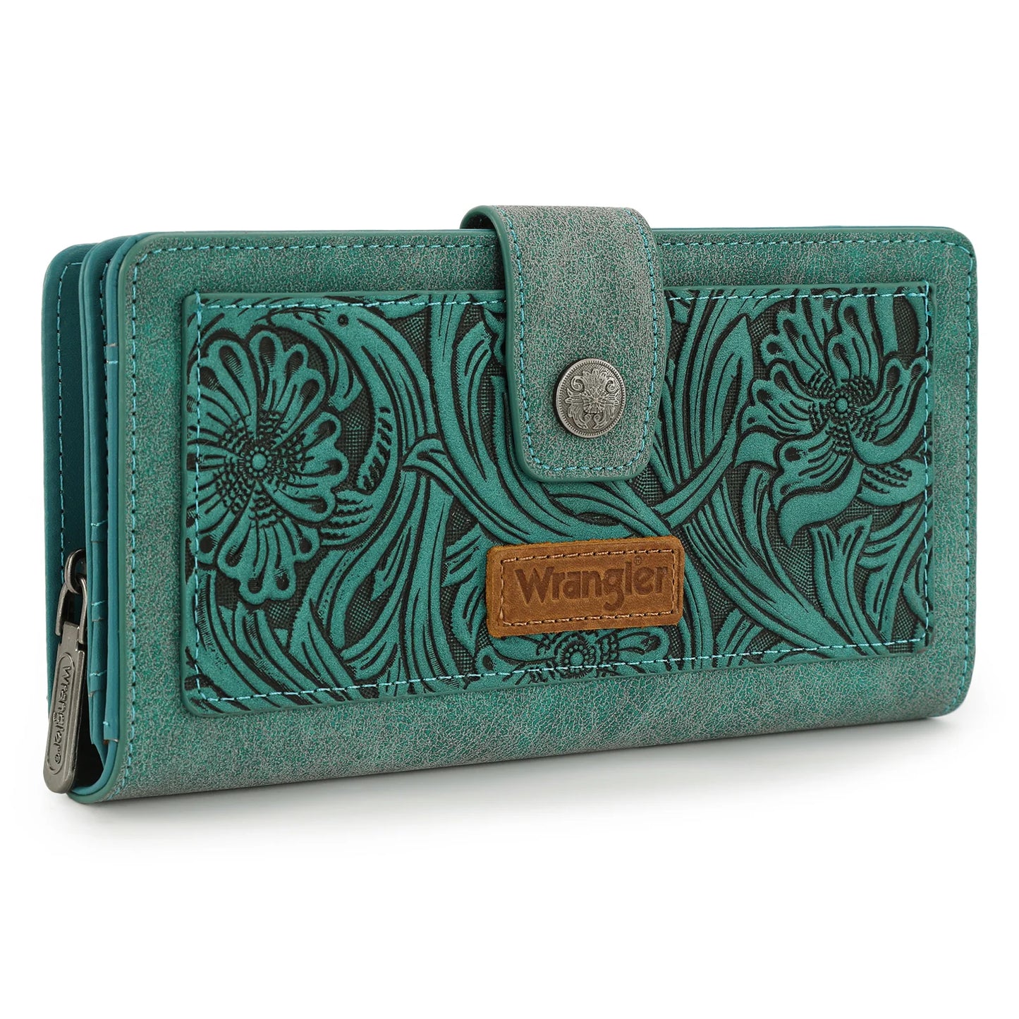 Wrangler Western Floral Tooled RFID Wallet