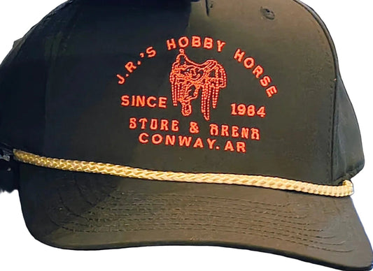 JR'S HOBBY HORSE APPAREL Default BLACK & NEON PINK JRS SADDLE LOGO CAP