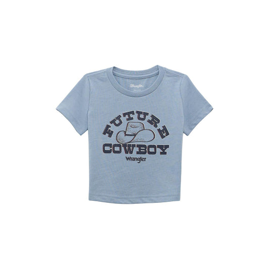 WRANGLER BOYS CLOTHING BOYS HTHR BLUE WRANGLER BABY TEE