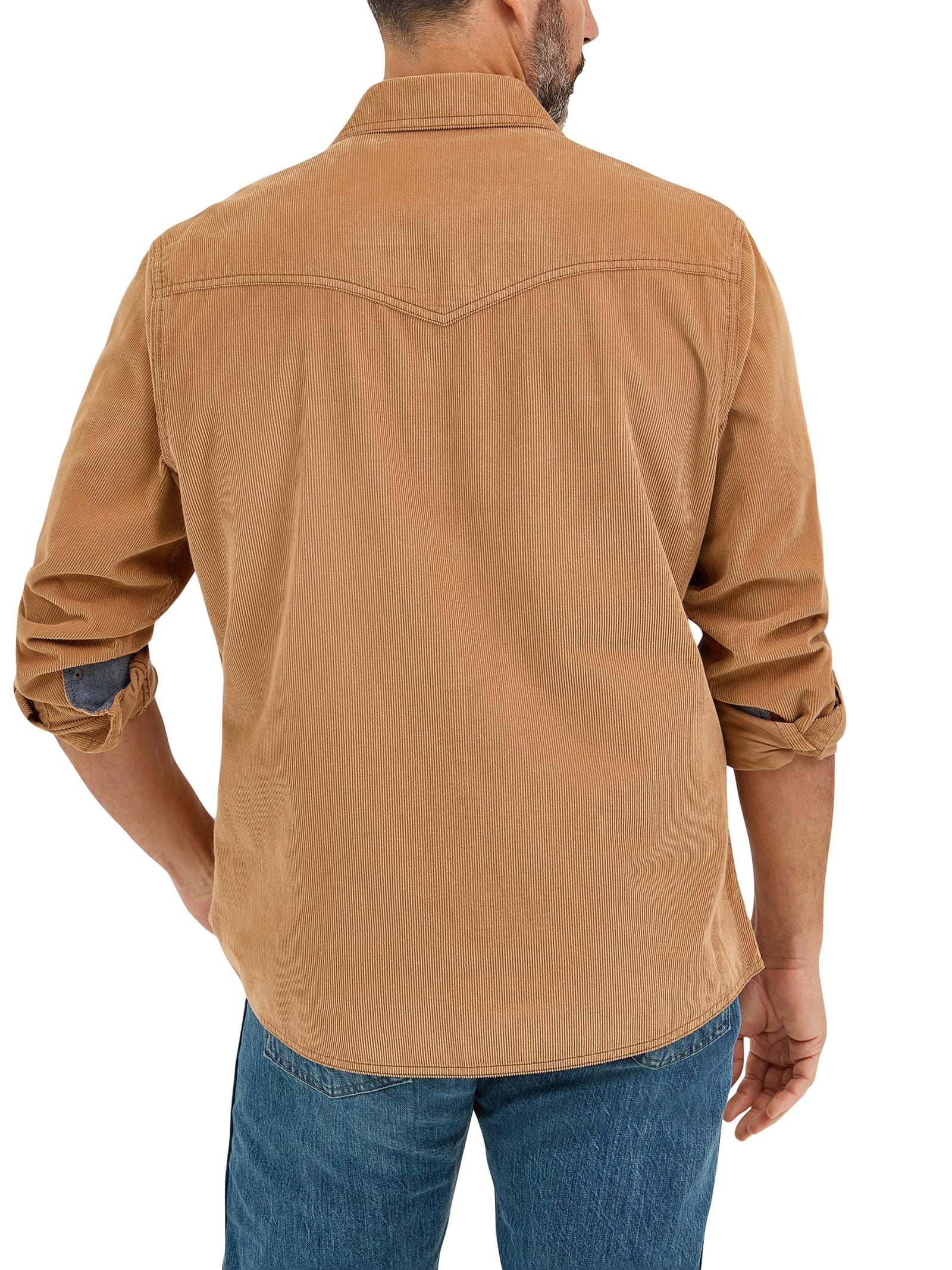 WRANGLER LADIES CLOTHING BROWN CORDUROY WRANGLER L/S SNAP SHIRT