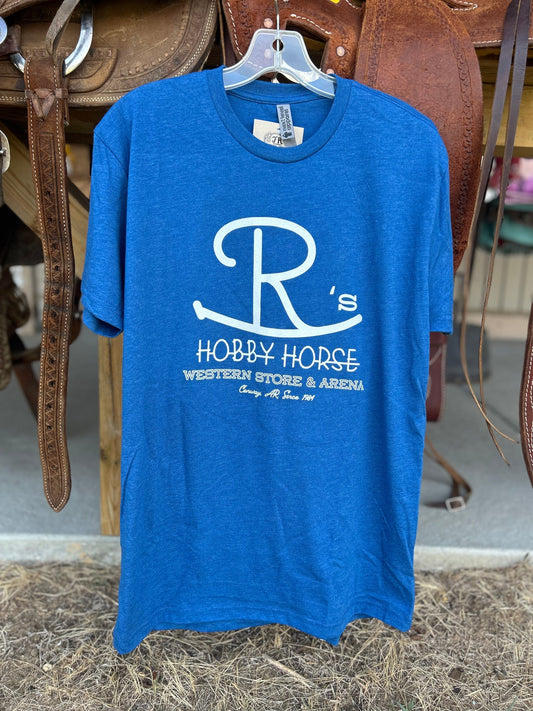 JR'S HOBBY HORSE GENERAL CLOTHING COLUMBIA BLUE ROCKING JR BRAND LOGO TEE