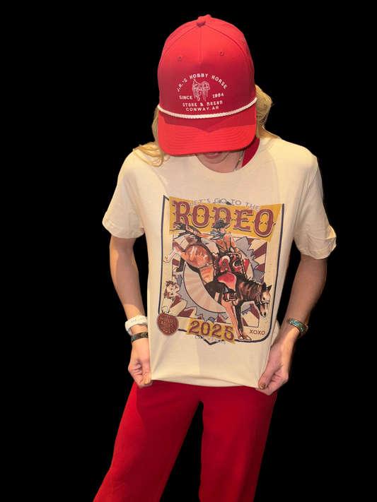 XOXO ART & CO LADIES CLOTHING CREAM CIRCUS RODEO BACKNUMBER VEGAS 2025 TEE SHIRT