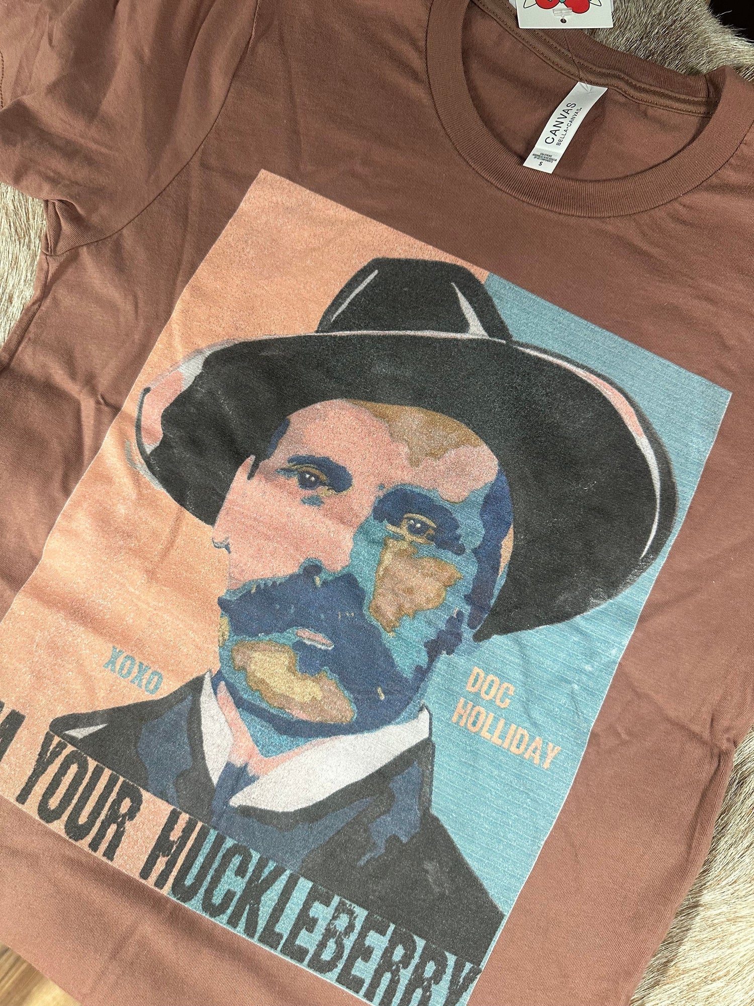 XOXO ART & CO LADIES CLOTHING DOC HOLLIDAY CHESTNUT TEE SHIRT