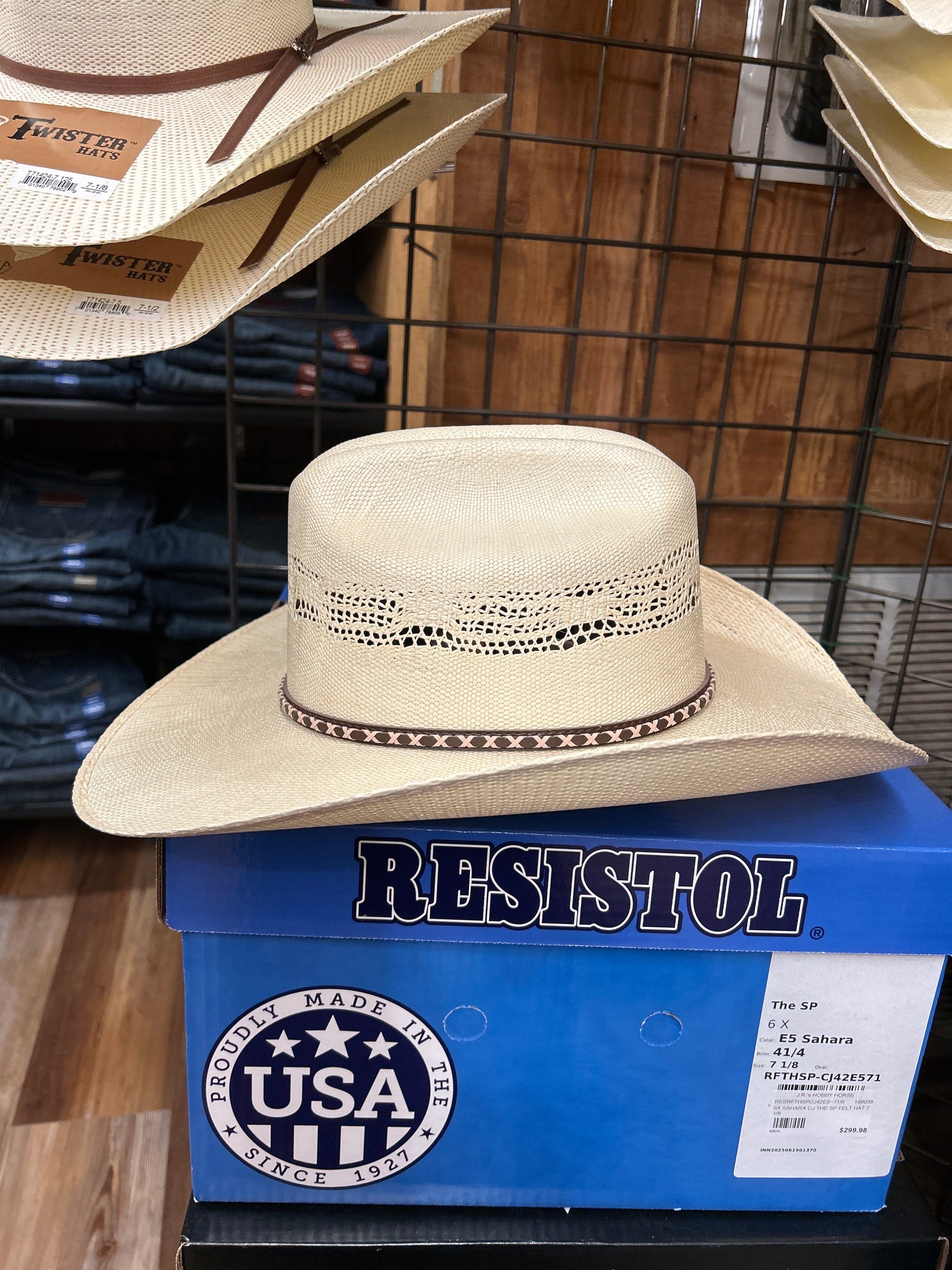RESISTOL/HATCO HATS ELMHURST STETSON STRAW HAT - LO