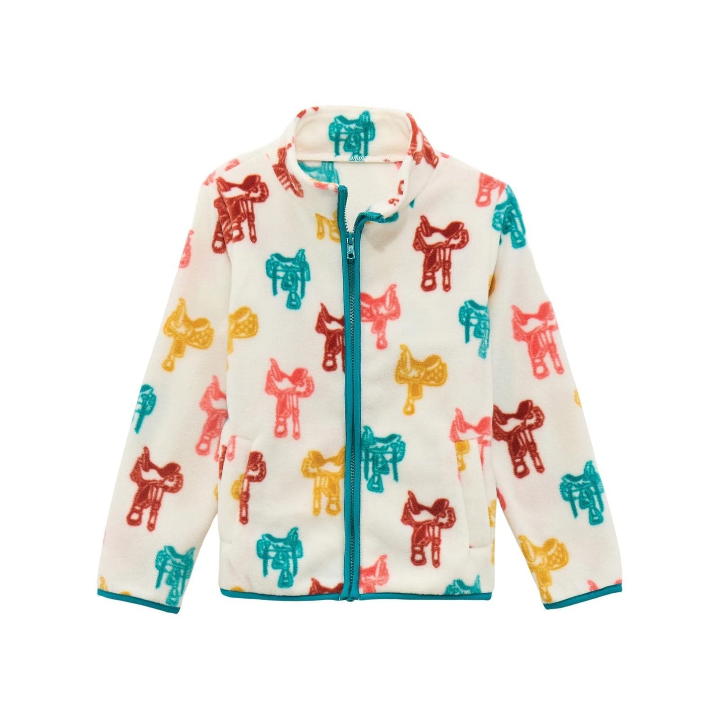 WRANGLER GIRLS CLOTHING GIRLS SADDLE UP FULL ZIP FLEECE JACKET