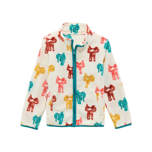 WRANGLER GIRLS CLOTHING GIRLS SADDLE UP FULL ZIP FLEECE JACKET