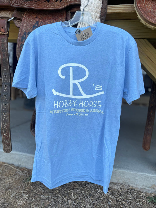 JR'S HOBBY HORSE GENERAL CLOTHING HTHR COOL BLUE ROCKING JR BRAND LOGO TEE