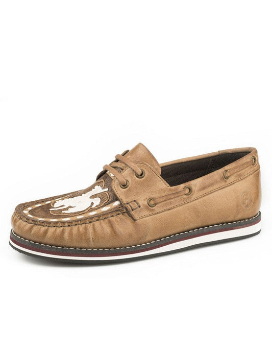 ROPER (KARMEN INC) FOOTWEAR LADIES BEIGE LEATHER MOCCASIN