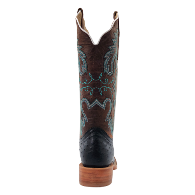 LADIES BLACK FULL QUILL OSTRICH R WATSON BOOTS