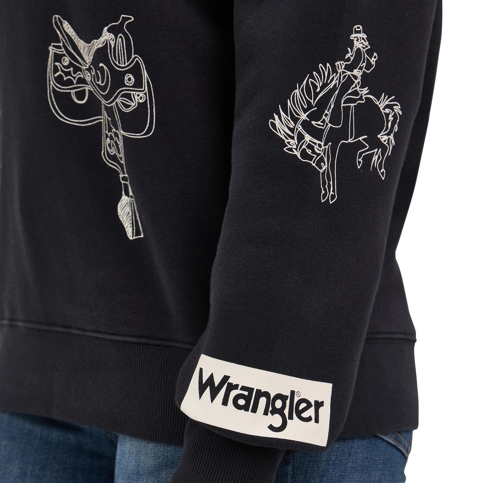 WRANGLER LADIES CLOTHING LADIES BLACK PUNCHY CREW SWEATSHIRT
