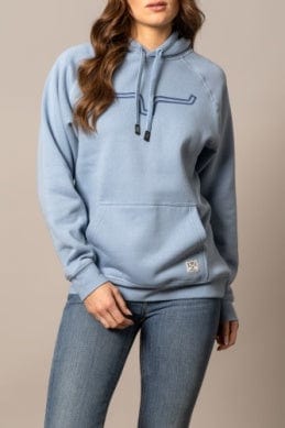 KIMES RANCH LADIES CLOTHING LADIES CARBON BLUE OUTLIER HOODIE