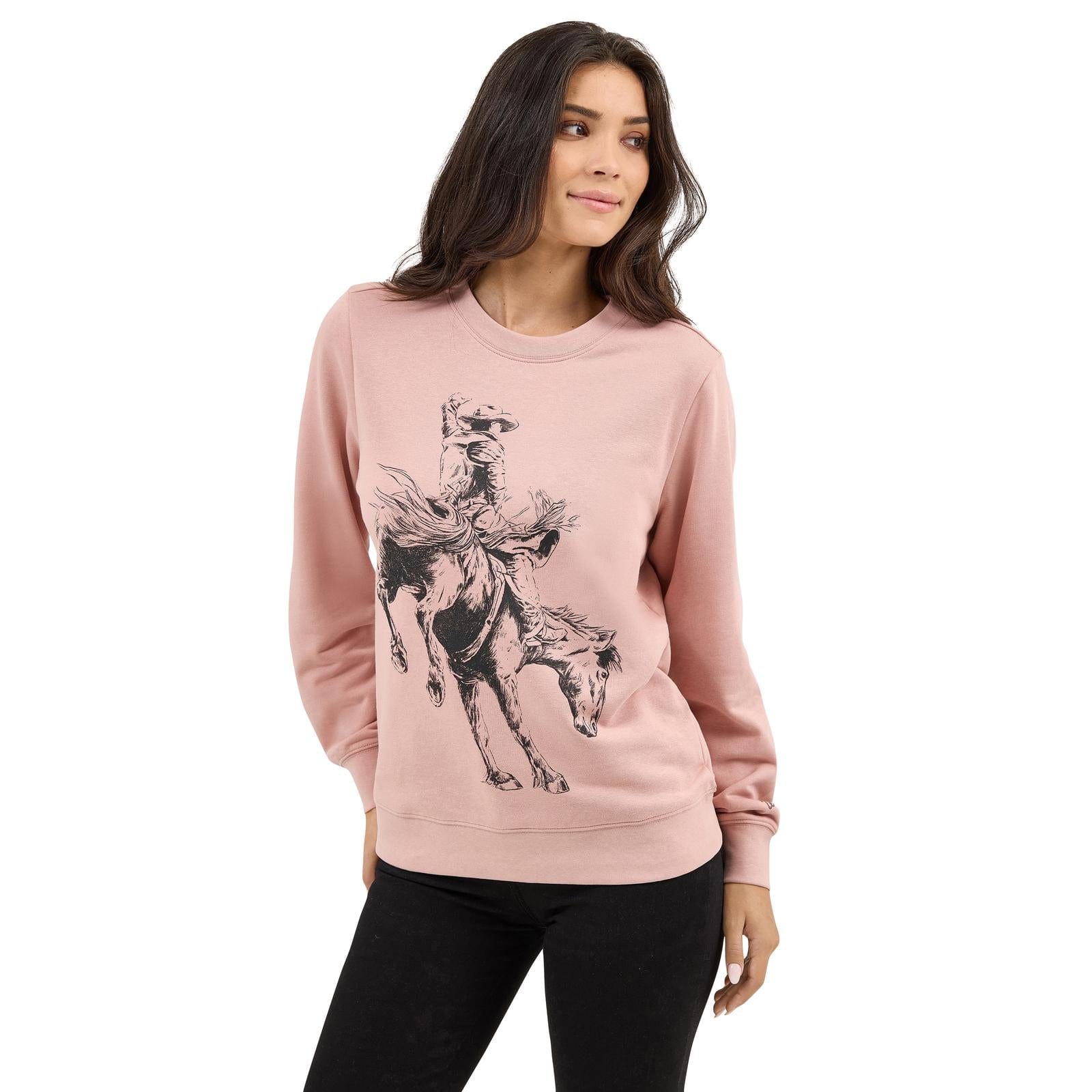 WRANGLER LADIES CLOTHING LADIES MISTY ROSE RETRO CREW SWEATSHIRT