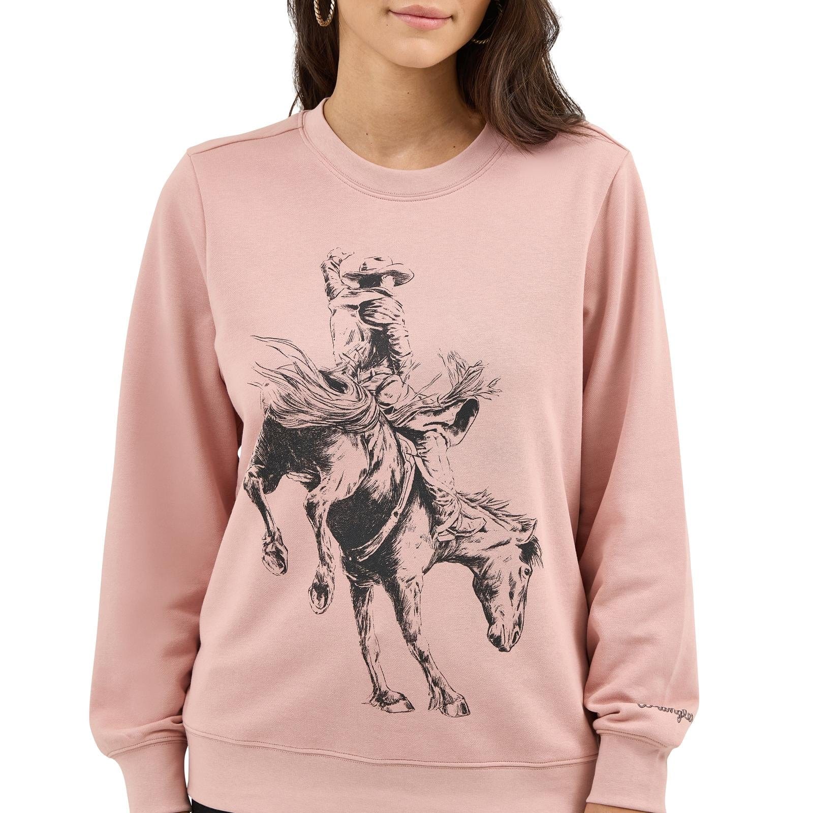 WRANGLER LADIES CLOTHING LADIES MISTY ROSE RETRO CREW SWEATSHIRT