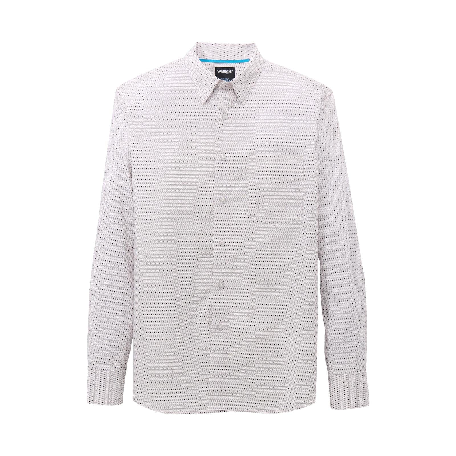 WRANGLER MENS CLOTHING MENS WHITE/FIG CODY JOHNSON WRANGLER L/S SHIRT