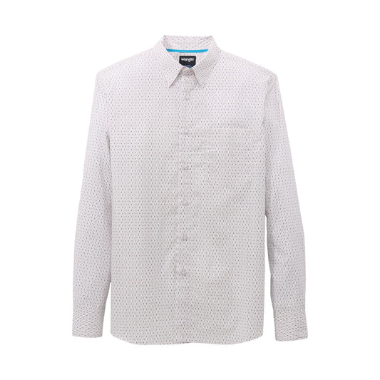 WRANGLER MENS CLOTHING MENS WHITE/FIG CODY JOHNSON WRANGLER L/S SHIRT