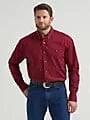WRANGLER MENS CLOTHING MENS WINE GEORGE STRAIT WRANGLER L/S SHIRT