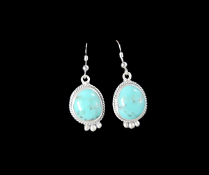 ANNIE GENUINE TURQUOISE & SILVER EARRINGS