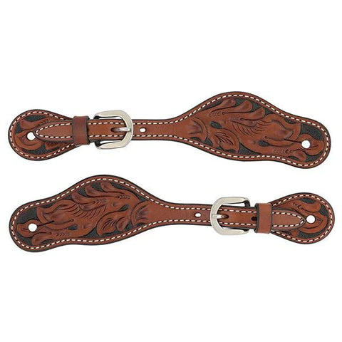 FLORAL TOOLED YOUTH/LADIES SPUR STRAPS