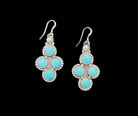 SOCORRO TURQUOISE SILVER HANDCRAFTED EARRINGS