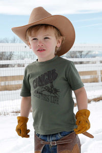 TODDLER HEATHER OLIVE CINCH TEE SHIRT