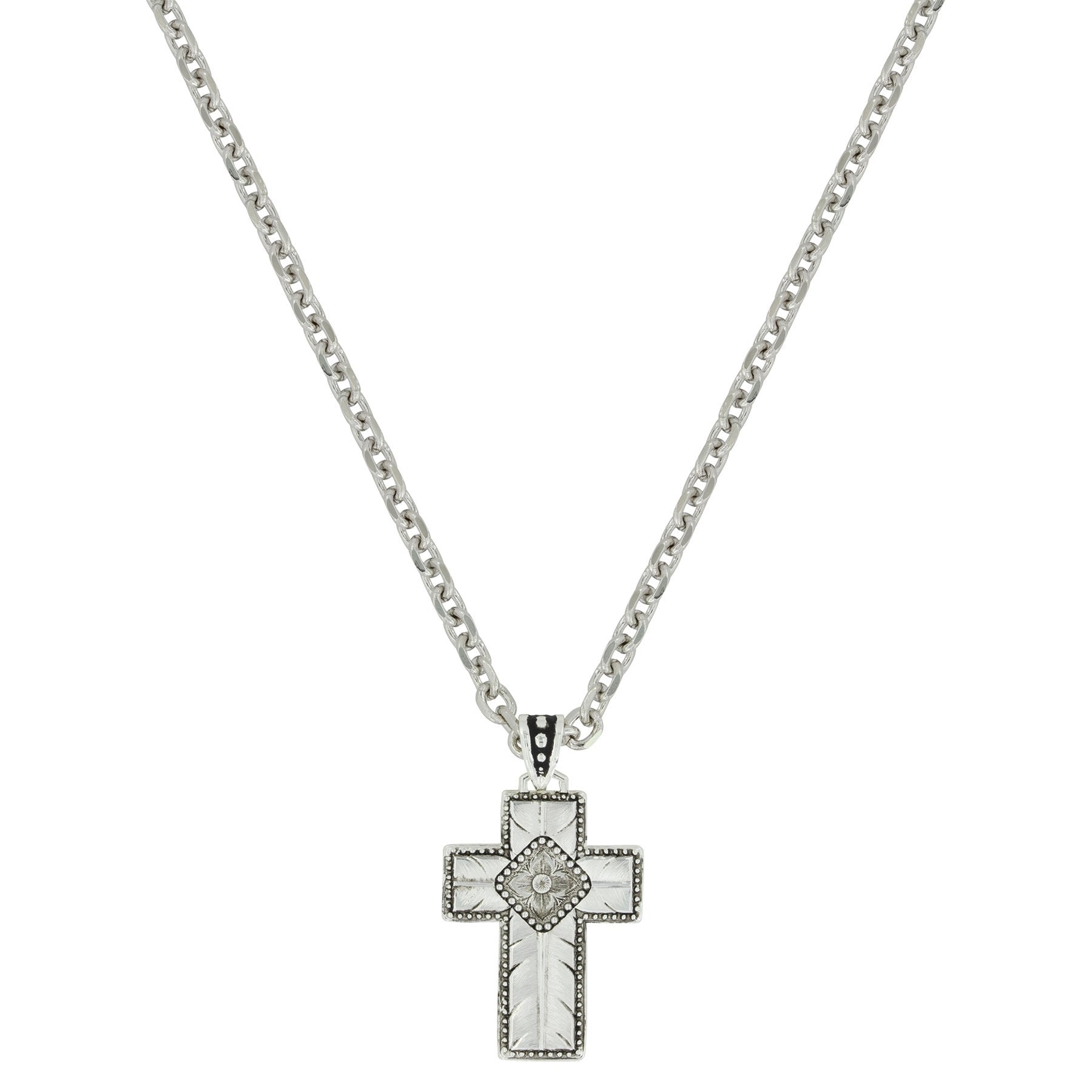 WIDE CROSS NECKLACE 22" CHAIN