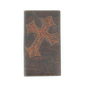 BROWN CROSS LEATHER RODEO WALLET
