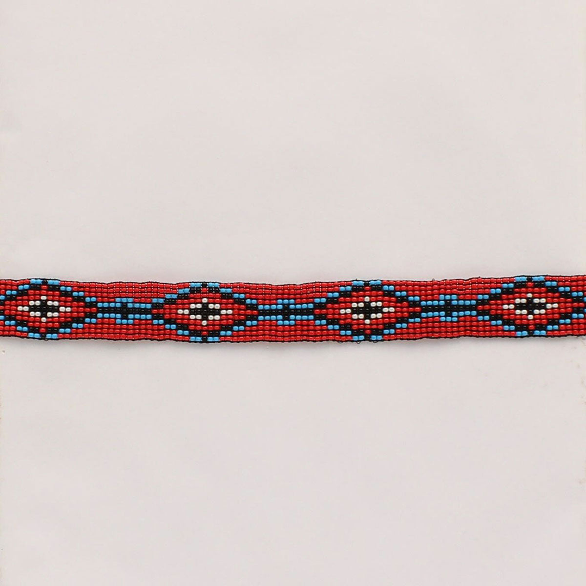 RED BEADED STRETCH HATBAND