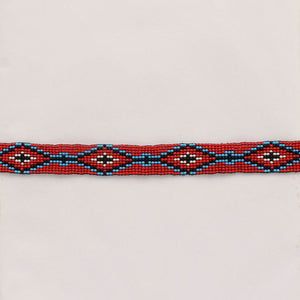 RED BEADED STRETCH HATBAND