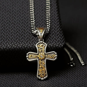 CLEAR STONE CROSS NECKLACE