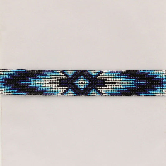 M&F WESTERN PRODUCTS ACCESSORIES BLUE BEADED STRETCH HATBAND