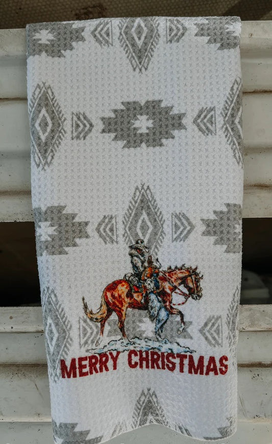 THE WHOLE HERD ACCESSORIES CHRISTMAS_RANCH CHRISTMAS TEA TOWELS -